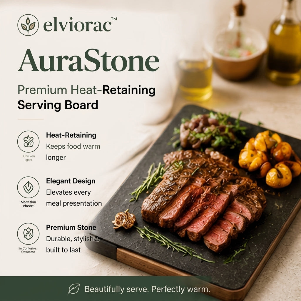 elviorac™ AuraStone Premium Heat-Retaining Serving Board