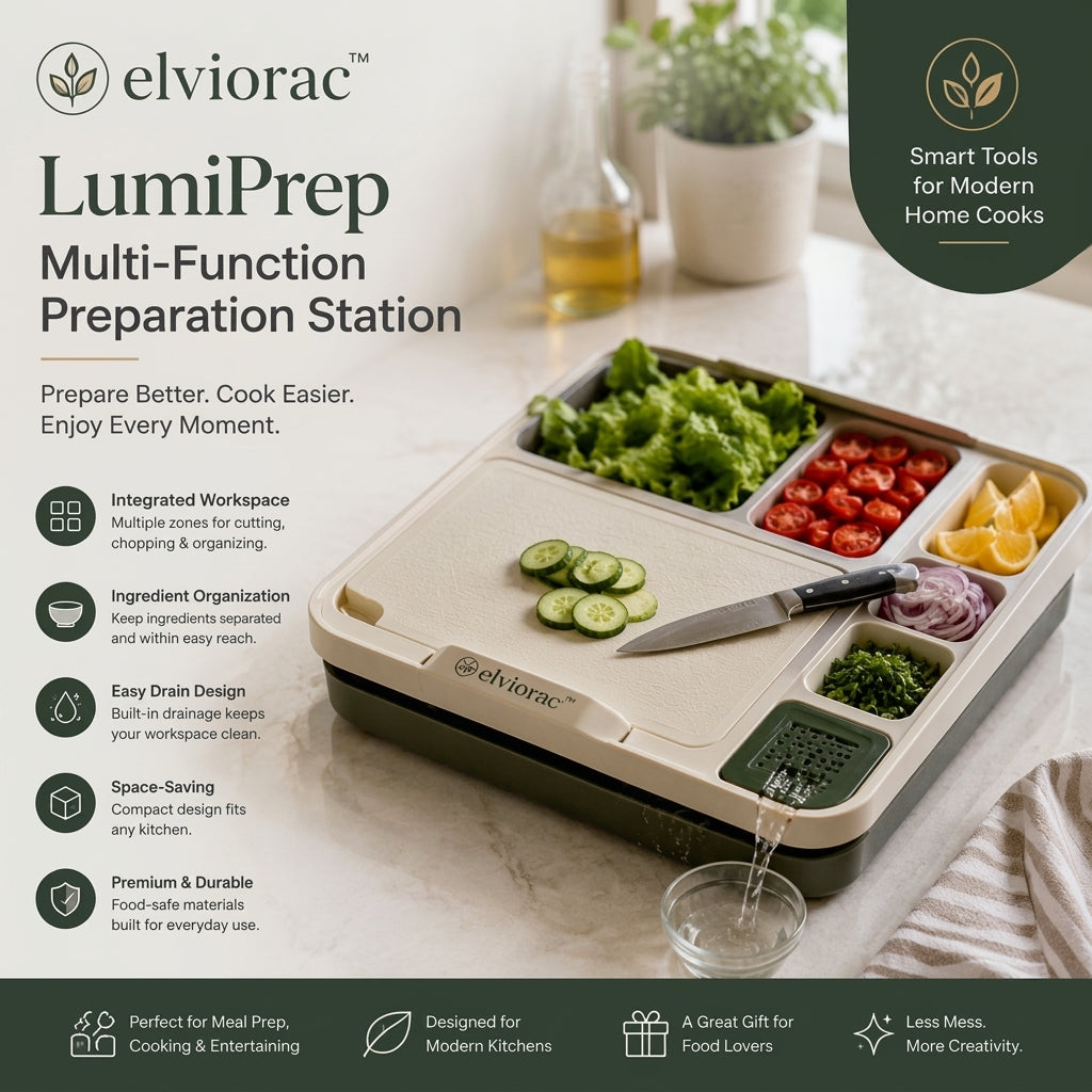 elviorac™ LumiPrep Multi-Function Kitchen Preparation Station
