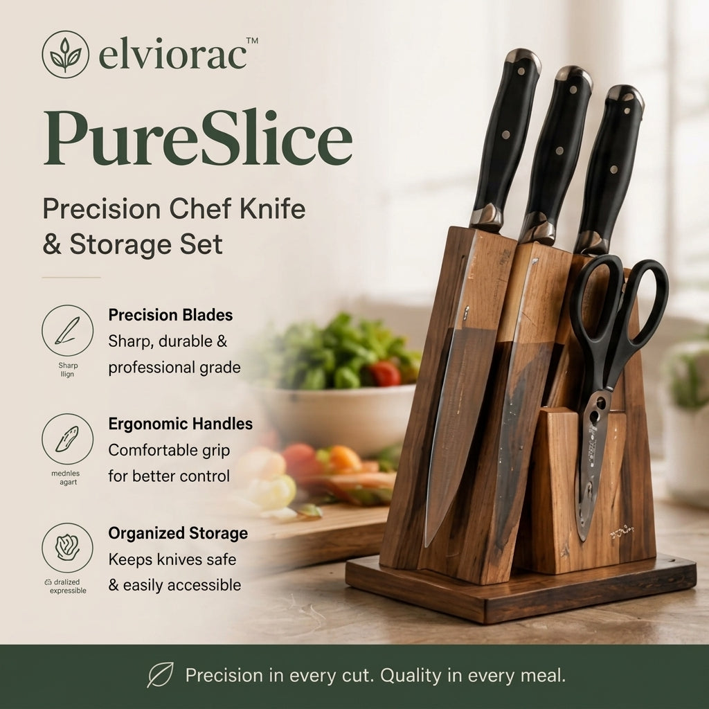 elviorac™ PureSlice Precision Chef Knife & Storage Set