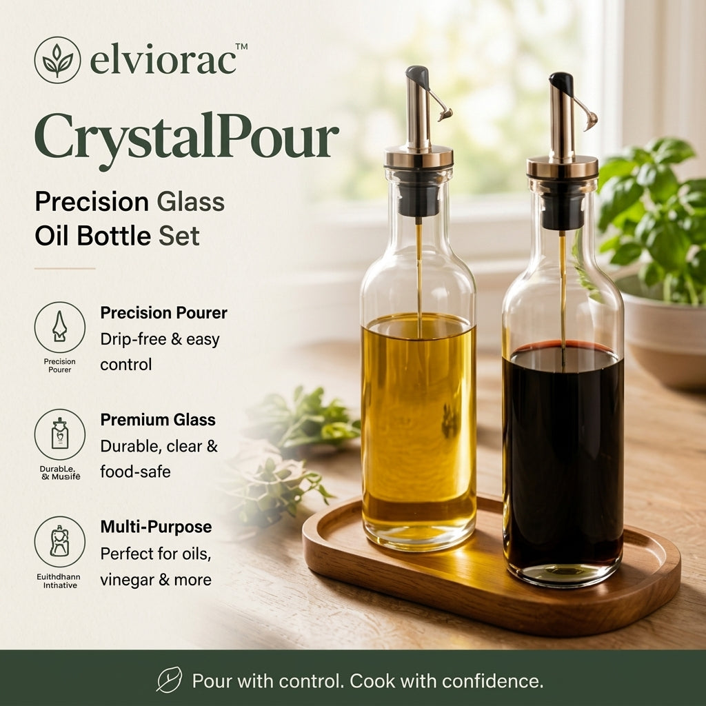 elviorac™ CrystalPour Precision Glass Oil Bottle Set